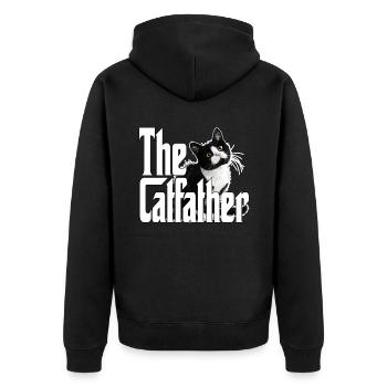 Chat Père Le Catfather Chat Fou Papa Papa - Veste à capuche bio Premium Unisexe - noir - Dos - Nico (187cm)