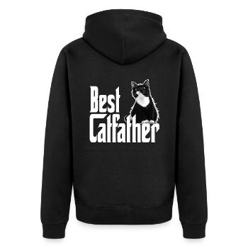 Chat Papa Meilleur Catfather Jamais Fou Chat Père Kitty - Veste à capuche bio Premium Unisexe - noir - Dos - Nico (187cm)