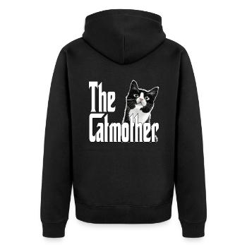 Chat Maman La Catmère Chat Folle Chat Mère Kitty Maman - Veste à capuche bio Premium Unisexe - noir - Dos - Nico (187cm)