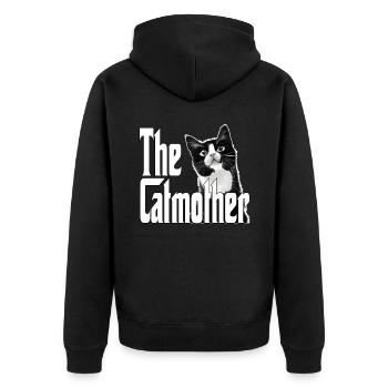 Chat Maman La Catmère Chat Folle Chat Mère Kitty Maman - Veste à capuche bio Premium Unisexe - noir - Dos - Nico (187cm)
