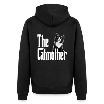 Chat Maman La Catmère Chat Folle Chat Mère Kitty Maman - Veste à capuche bio Premium Unisexe - noir - Dos - Nico (187cm)