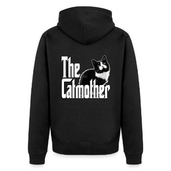Cat Mom The Catmother Crazy Cat Mother Kitty Mommy - Unisex Premium Organic Zip Hoodie - black - Back - Nico (187cm)