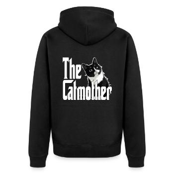Cat Mom The Catmother Crazy Cat Mother Kitty Mommy - Unisex Premium Organic Zip Hoodie - black - Back - Nico (187cm)