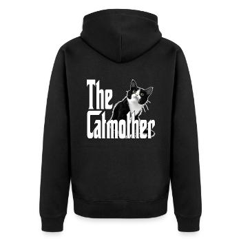 Chat Maman La Catmère Chat Folle Chat Mère Kitty Maman - Veste à capuche bio Premium Unisexe - noir - Dos - Nico (187cm)