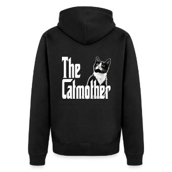 Chat Maman La Catmère Chat Folle Chat Mère Kitty Maman - Veste à capuche bio Premium Unisexe - noir - Dos - Nico (187cm)