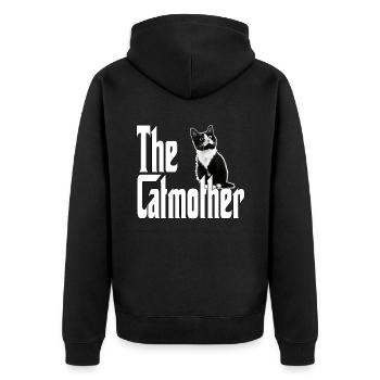 Chat Maman La Catmère Chat Folle Chat Mère Kitty Maman - Veste à capuche bio Premium Unisexe - noir - Dos - Nico (187cm)