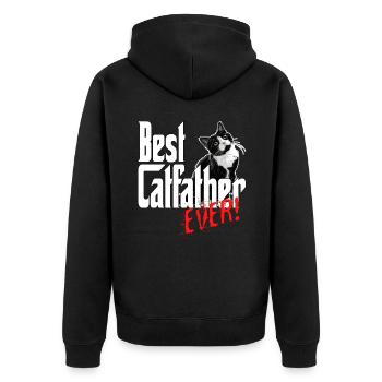 Chat Papa Meilleur Catfather Jamais Fou Chat Père Kitty - Veste à capuche bio Premium Unisexe - noir - Dos - Nico (187cm)