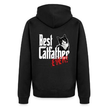 Chat Papa Meilleur Catfather Jamais Fou Chat Père Kitty - Veste à capuche bio Premium Unisexe - noir - Dos - Nico (187cm)