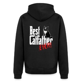 Chat Papa Meilleur Catfather Jamais Fou Chat Père Kitty - Veste à capuche bio Premium Unisexe - noir - Dos - Nico (187cm)
