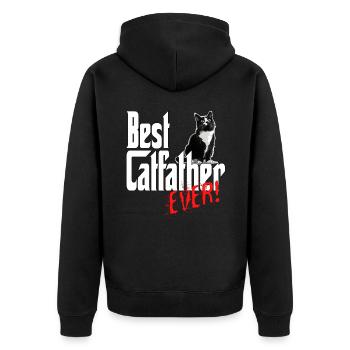 Chat Papa Meilleur Catfather Jamais Fou Chat Père Kitty - Veste à capuche bio Premium Unisexe - noir - Dos - Nico (187cm)
