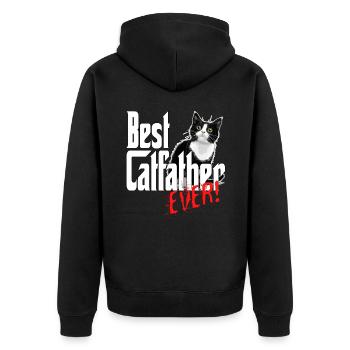 Chat Papa Meilleur Catfather Jamais Fou Chat Père Kitty - Veste à capuche bio Premium Unisexe - noir - Dos - Nico (187cm)