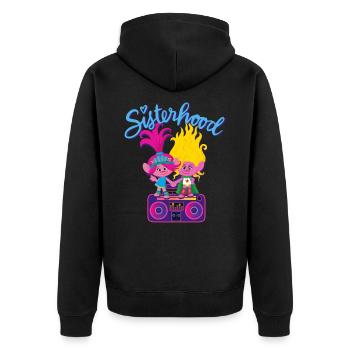 Trolls Sisterhood Poppy - Unisex Premium Bio Zip Hoodie - Schwarz - Hinten - Nico (187cm)