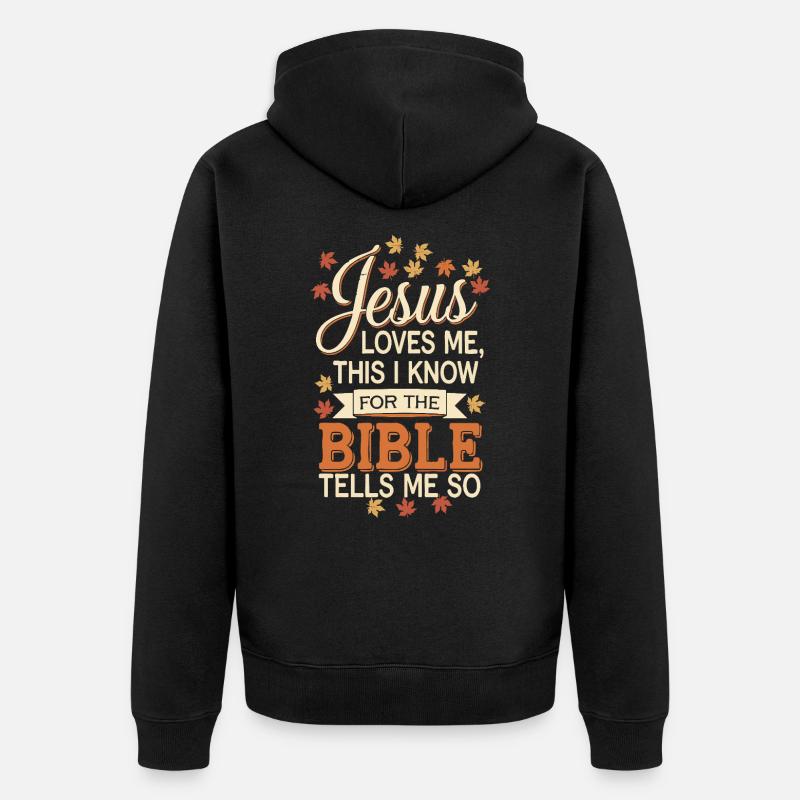 Jésus m’aime - Jésus m’aime - Veste à capuche bio Premium Unisexe - noir