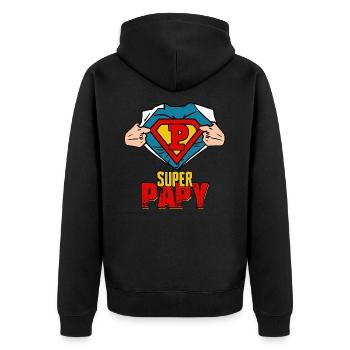Super Papy Cadeau Meilleure Grand père du Vintage - Veste à capuche bio Premium Unisexe - noir - Dos - Nico (187cm)