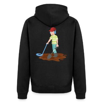 Chasse au trésor sur le terrain avec le détecteur de métaux - Veste à capuche bio Premium Unisexe - noir - Dos - Nico (187cm)