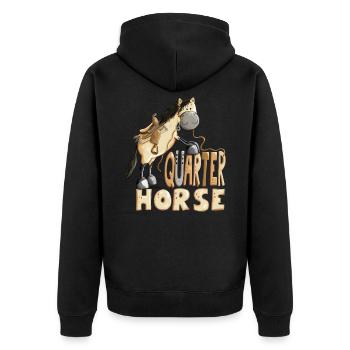 Buckskin Quarter Horse - Unisex Premium Organic Zip Hoodie - black - Back - Nico (187cm)