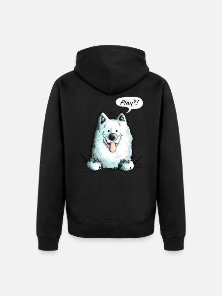 Samoyed Play - Samoyeds - Sabaka - Sobaka - Unisex Premium Organic Zip Hoodie - black