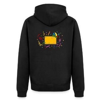 Fasching Fastnacht Karneval Ortsschild Narrenkappe - Unisex Premium Bio Zip Hoodie - Schwarz - Hinten - Nico (187cm)