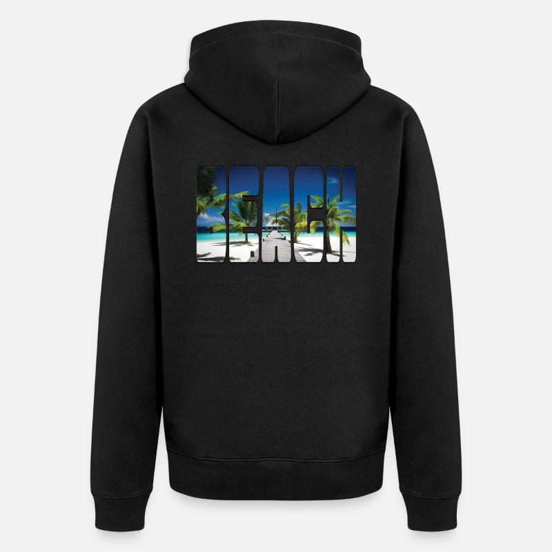 BEACH - Veste à capuche bio Premium Unisexe - noir