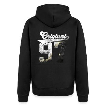 29. GEBURTSTAG 29 JAHRE ORIGINAL 1997 - Unisex Premium Bio Zip Hoodie - Schwarz - Hinten - Nico (187cm)