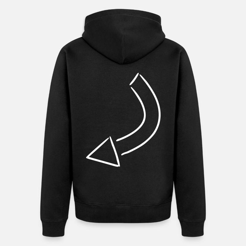 Flèche dessin esquisse blanc - Veste à capuche bio Premium Unisexe - noir