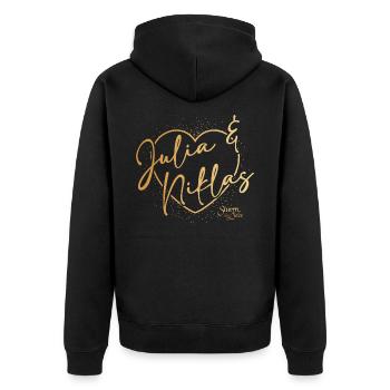 Sturm der Liebe Traumpaar Julia & Niklas - Unisex Premium Bio Zip Hoodie - Schwarz - Hinten - Nico (187cm)