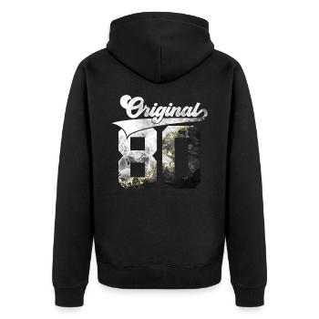46TH BIRTHDAY 46 YEARS ORIGINAL 1980 - Unisex Premium Organic Zip Hoodie - black - Back - Nico (187cm)