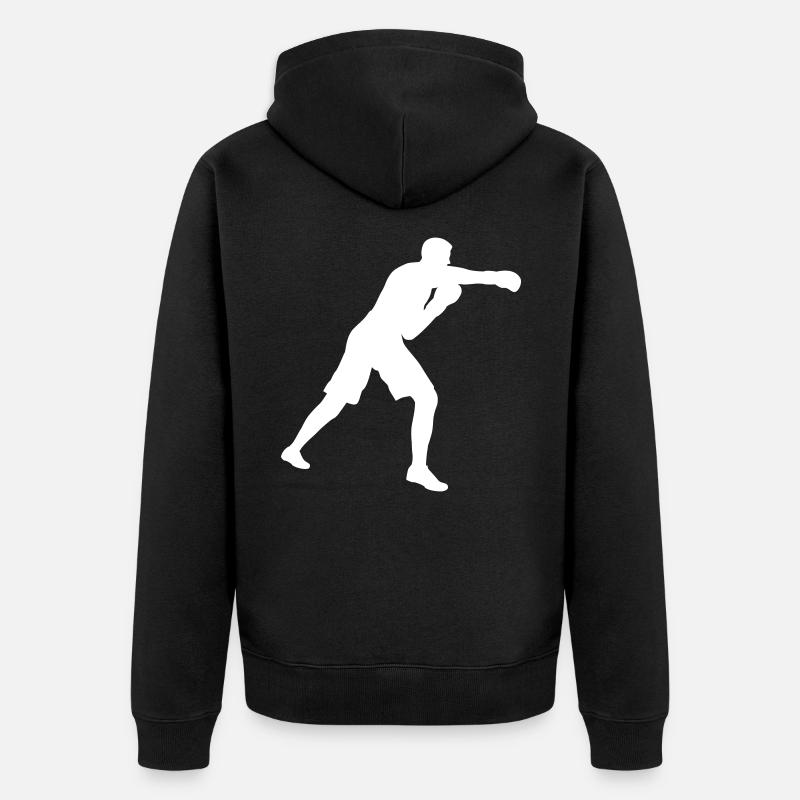 Boxing Design Gift Idea Boxer - Unisex Premium Organic Zip Hoodie - black
