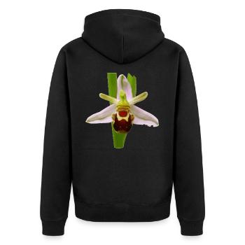 L'abeille d'orchidée est une plante d'orchidée - Veste à capuche bio Premium Unisexe - noir - Dos - Nico (187cm)