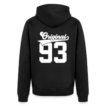33RD BIRTHDAY 1993 ORIGINAL 93 - Unisex Premium Organic Zip Hoodie - black - Back - Nico (187cm)