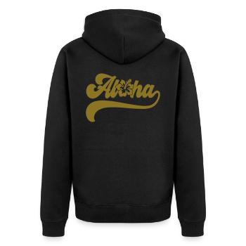 | changeable de couleur Fleurs d’hibiscus Aloha - Veste à capuche bio Premium Unisexe - noir - Dos - Nico (187cm)