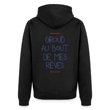 Giroud au bout de mes rêves - Veste à capuche bio Premium Unisexe - noir - Dos - Nico (187cm)
