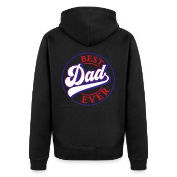 Best Dad Ever | Farben änderbar - Unisex Premium Bio Zip Hoodie - Schwarz - Hinten - Nico (187cm)