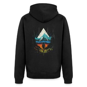 Randonneur Paysage Forêt Extérieure - Veste à capuche bio Premium Unisexe - noir - Dos - Nico (187cm)