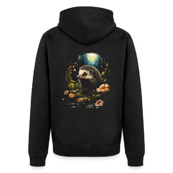 Drôle, Mignon, Animaux sauvages - Veste à capuche bio Premium Unisexe - noir - Dos - Nico (187cm)