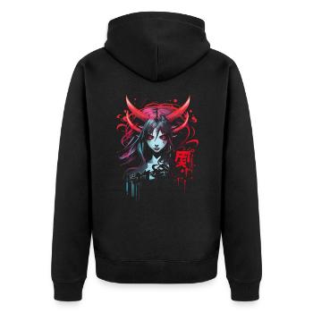 Anime Goth Girl Japanese Aesthetic Grunge Horror - Unisex Premium Organic Zip Hoodie - black - Back - Nico (187cm)