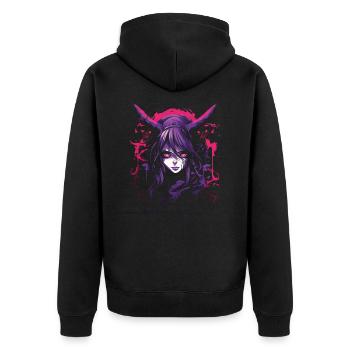 Anime Goth Girl Japanese Aesthetic Grunge Horror - Unisex Premium Organic Zip Hoodie - black - Back - Nico (187cm)