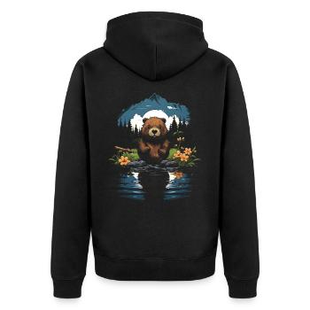 Mignon Adorable Animal Nature - Veste à capuche bio Premium Unisexe - noir - Dos - Nico (187cm)