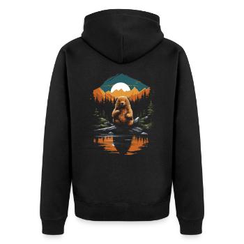Mignon Adorable Animal Nature - Veste à capuche bio Premium Unisexe - noir - Dos - Nico (187cm)