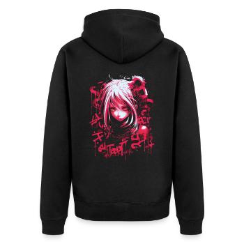 Anime Goth Girl Japanese Aesthetic Grunge Horror - Unisex Premium Organic Zip Hoodie - black - Back - Nico (187cm)