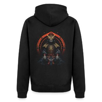 Japanisch Traditionell Berg fuji Japan Geisha - Unisex Premium Bio Zip Hoodie - Schwarz - Hinten - Nico (187cm)