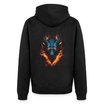Dragon, Fire, Mystical, Dragon - Unisex Premium Organic Zip Hoodie - black - Back - Nico (187cm)