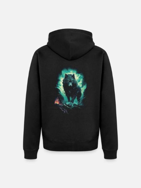 Werwolf Wolf Mythologie Rollenspiele Tier - Unisex Premium Bio Zip Hoodie - Schwarz