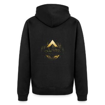Geometric Minimalism Trees Abstract - Unisex Premium Organic Zip Hoodie - black - Back - Nico (187cm)