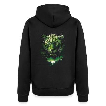 Majestätisch Dschungel Wildtiere Wildnis Kunstwerk - Unisex Premium Bio Zip Hoodie - Schwarz - Hinten - Nico (187cm)