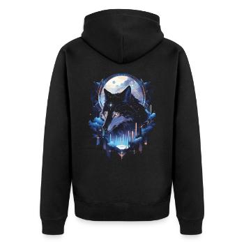 Loups majestueux - Veste à capuche bio Premium Unisexe - noir - Dos - Nico (187cm)