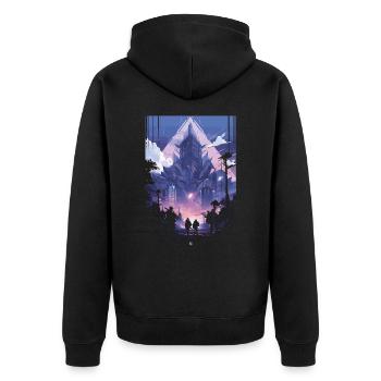 Cyberpunk Manga Kyoto Glitch - Veste à capuche bio Premium Unisexe - noir - Dos - Nico (187cm)