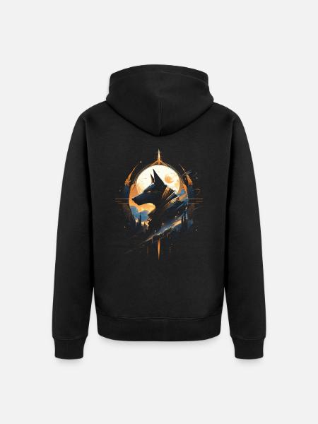 Anubis God Gaming Egyptian - Unisex Premium Organic Zip Hoodie - black