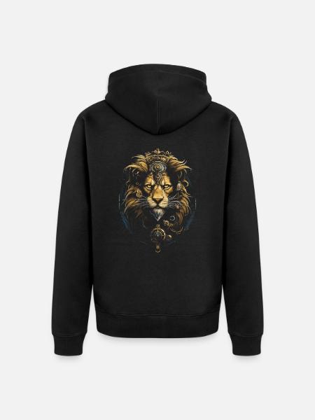 Steampunk Fantasy oeuvre Lions - Veste à capuche bio Premium Unisexe - noir