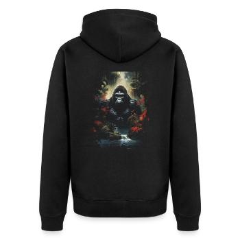 Gorilla, Wilderness, Primate, Nature, Monkey - Unisex Premium Organic Zip Hoodie - black - Back - Nico (187cm)